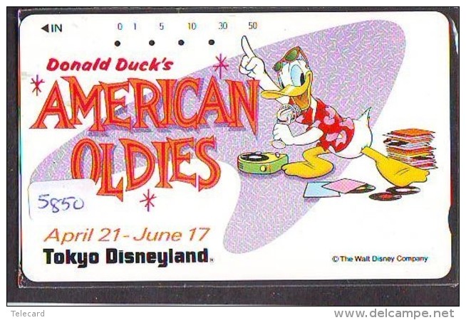 Télécarte Japon / 110-011 - DISNEY Disneyland (5850) Série American Oldies - Donald Duck - Japan Phonecard Telefonkarte - Disney