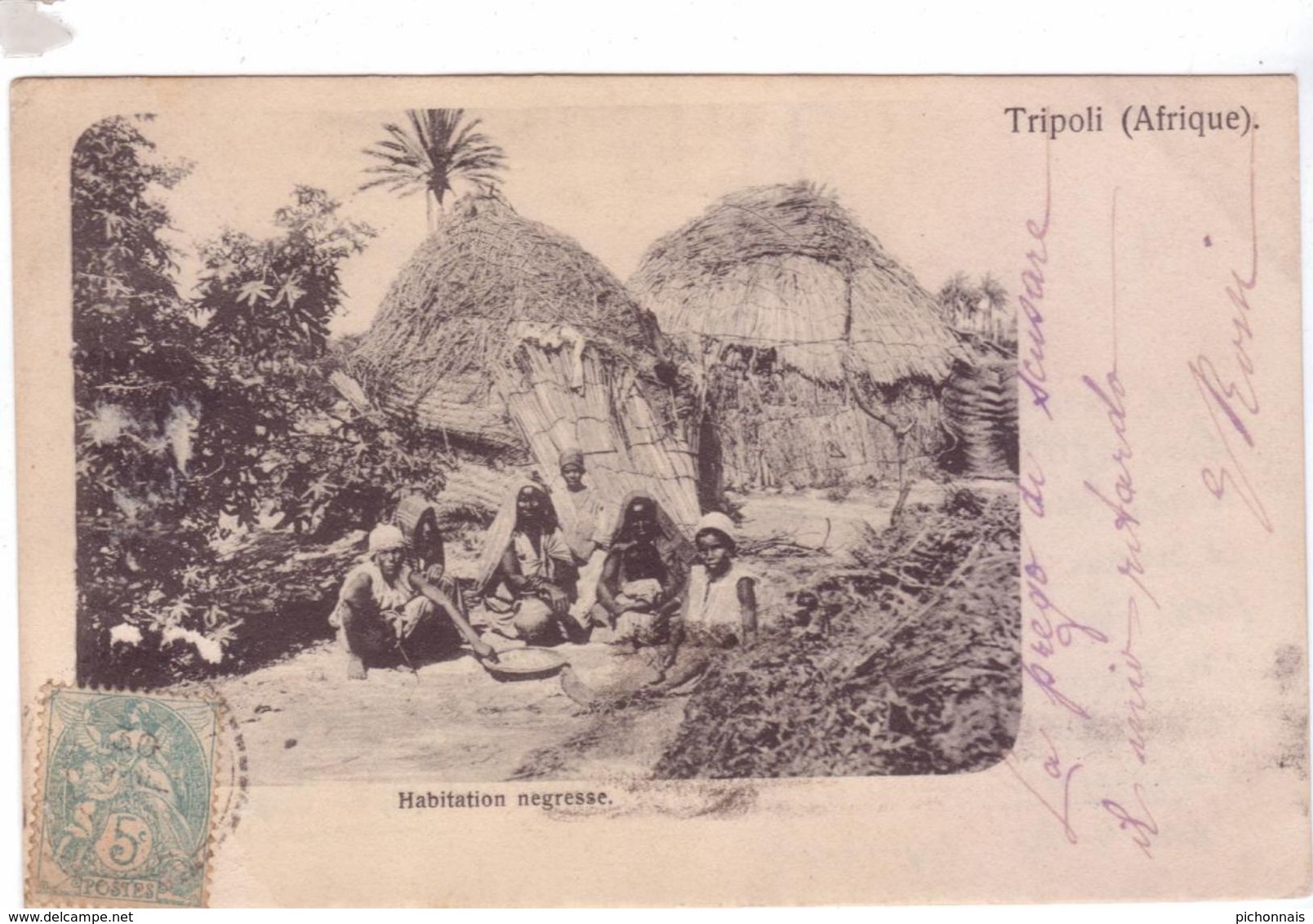 TRIPOLI Afrique Habitation Negresse Hutte Libye 1905 - Libia