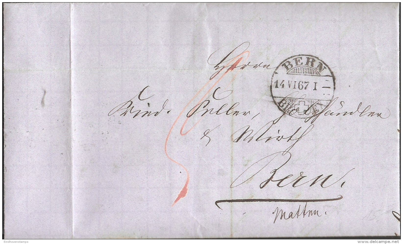 Schweiz, Bern 1867, Vollständiger Lokal Brief - Storia Postale