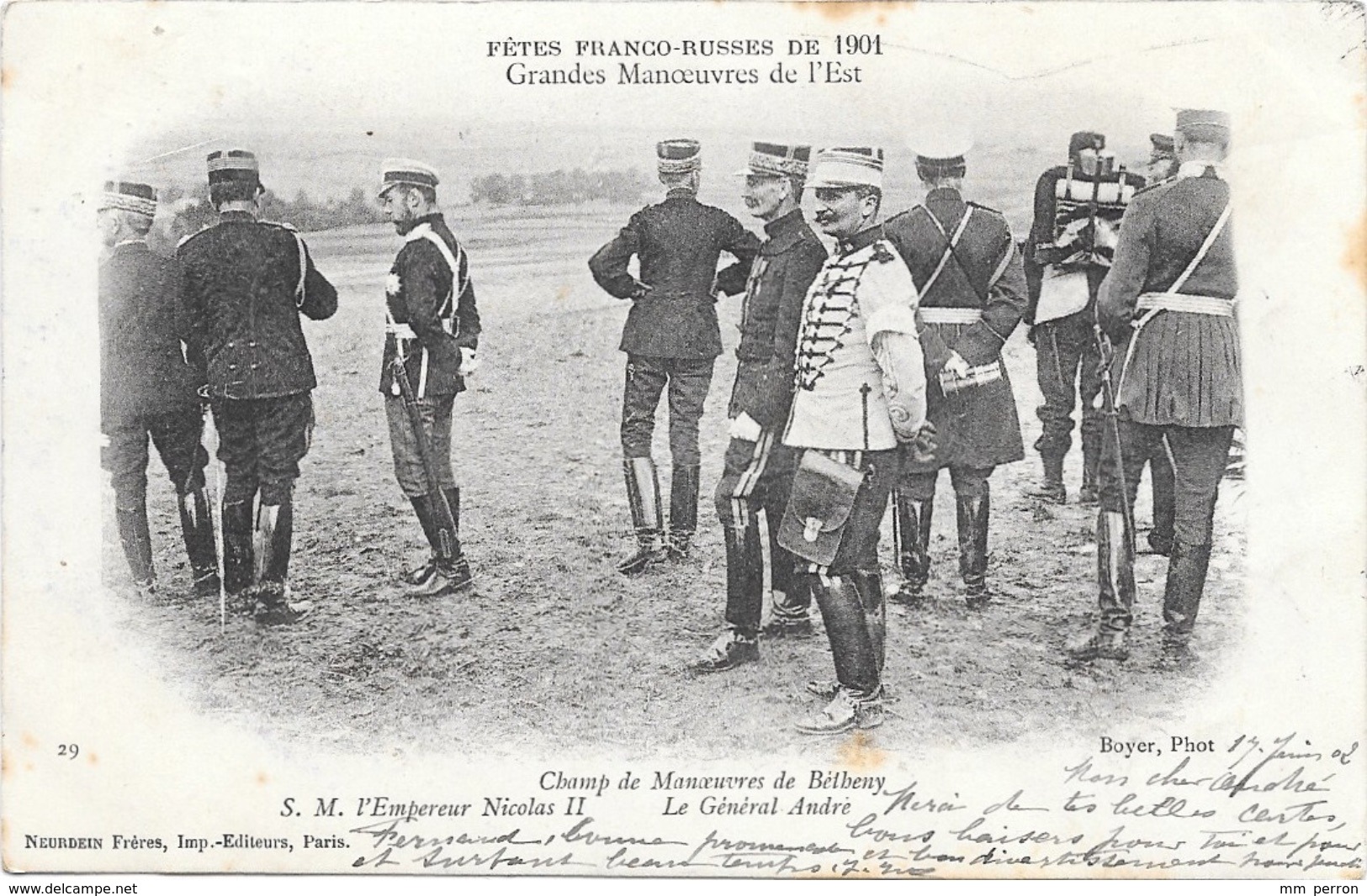 (18719-51) Bétheny - Fêtes Franco Russes 1901Grandes Manoeuvres Est Champ Empereur Nicolas II Général André Militaria - Bétheny