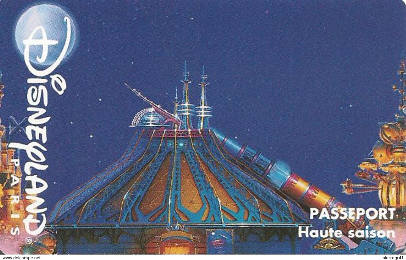 PASS-DISNEYLANDPARIS -1996-SPACE MOUNTAIN-ADULTE-V°S 039523- VERTICAL A Droite-V° VALIDE LE 280595 ODYSSEE-TBE- - Disney-Pässe