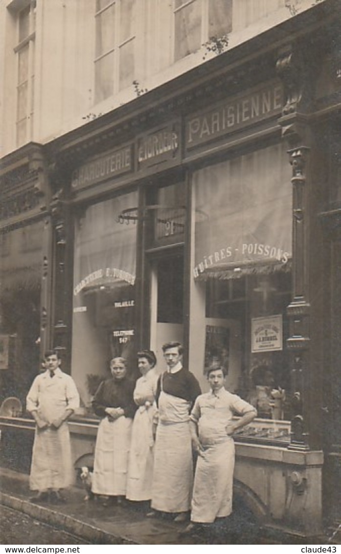 Namur Rue De La Croix 21 Charcuterie Parisienne E.Tordeur  Carte Photo  Circulé En 1910 - Namur