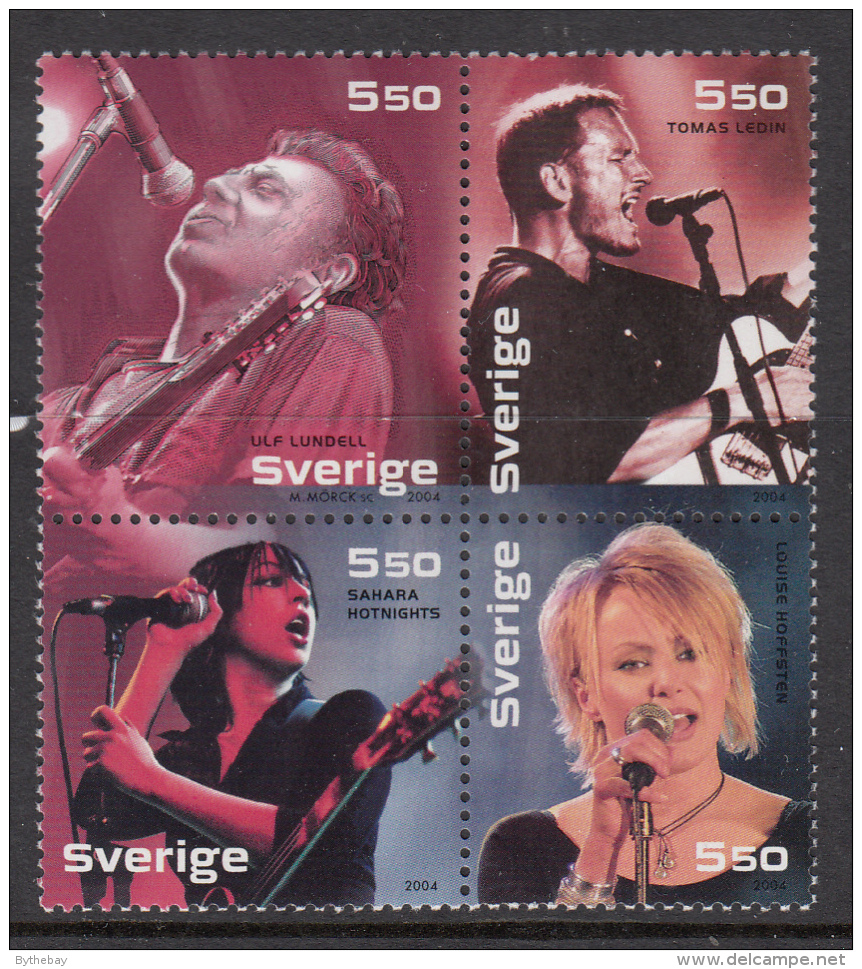 Sweden 2004 MNH Scott #2493a-#2493h Set Of 8 5.50k Rock N Roll Artists 50 Years - Ongebruikt