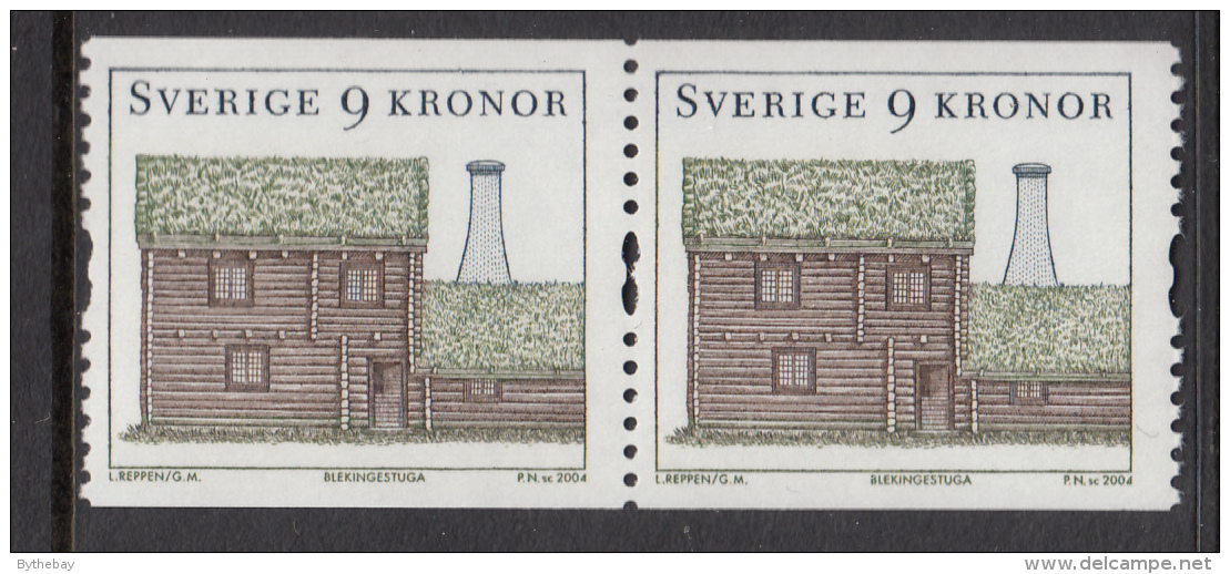 Sweden 2004 MNH Scott #2497 Coil Pair 9k Blekinge Cottage - Neufs