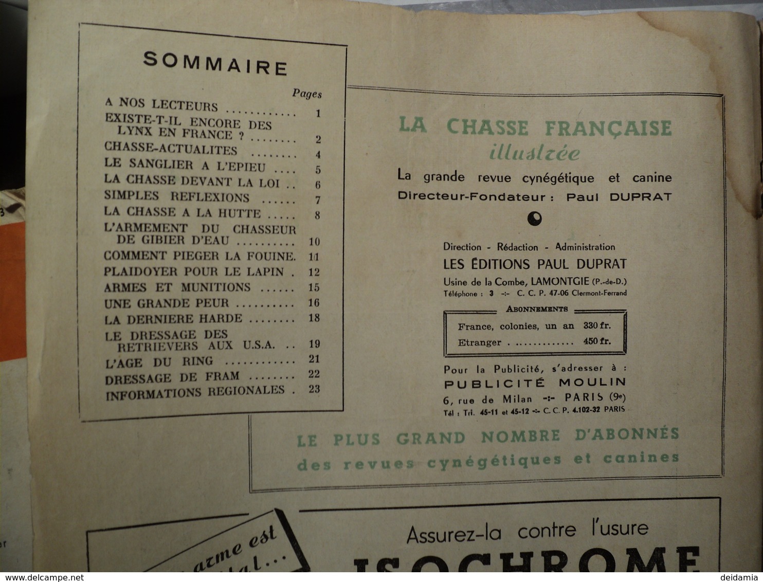 LA CHASSE FRANCAISE ILLUSTREE N°33 DE FEVRIER 1949 EXISTE T IL ENCORE DES LYNX EN FRANCE - Jagen En Vissen