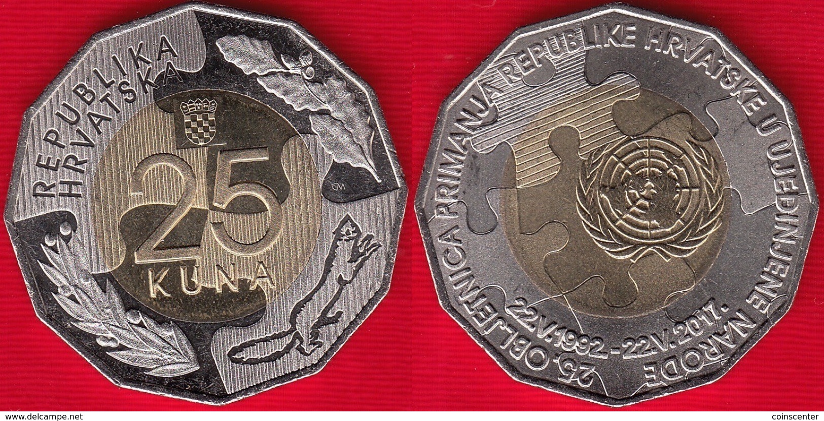 Croatia 25 Kuna 2017 "U.N. Membership" BiMetallic UNC - Croatia