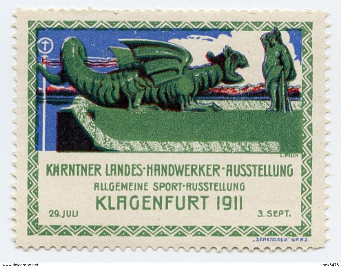 CINDERELLA : GERMANY - KLAGENFURT 1911, KARNTNER LANDES, HANDWERKER, AUSSTELLUNG - Erinnofilia