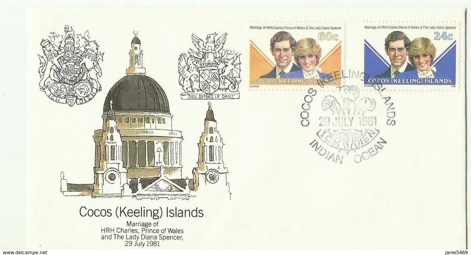 Cocos (keeling) Islands SG 70-71 1981 Royal Wedding ,First Day Cover - Cocos (Keeling) Islands