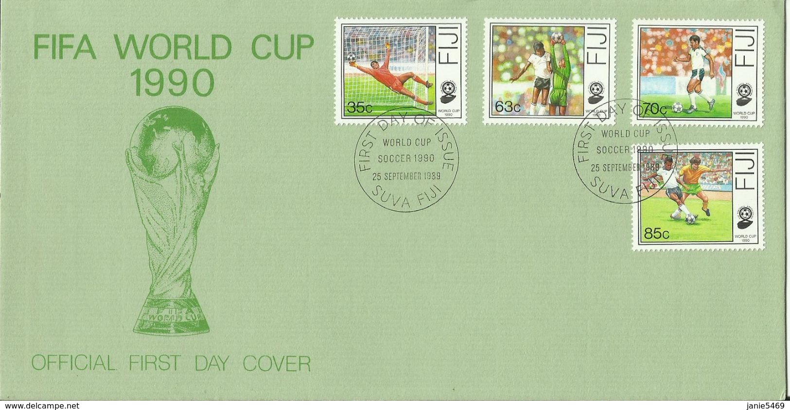 Fiji 1990 World Football Championship,First Day Cover - Fiji (1970-...)