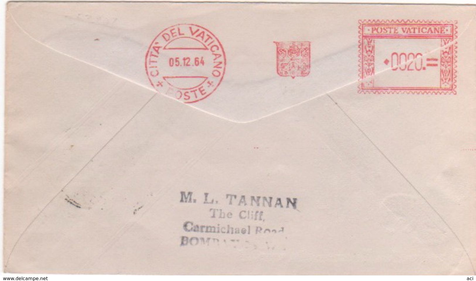 India 1964 Pope Visit Return Flight Bombay-Rome - Used Stamps