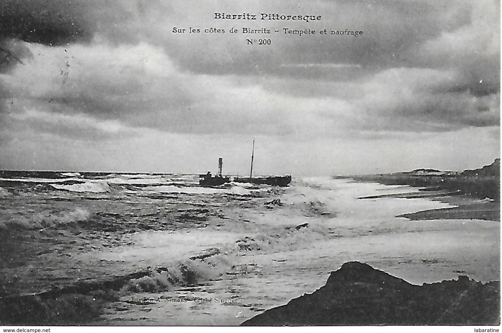 64)  BIARRITZ  PITTORESQUE - Sur Les Côtes De Biarritz - Tempête Et Naufrage - Biarritz