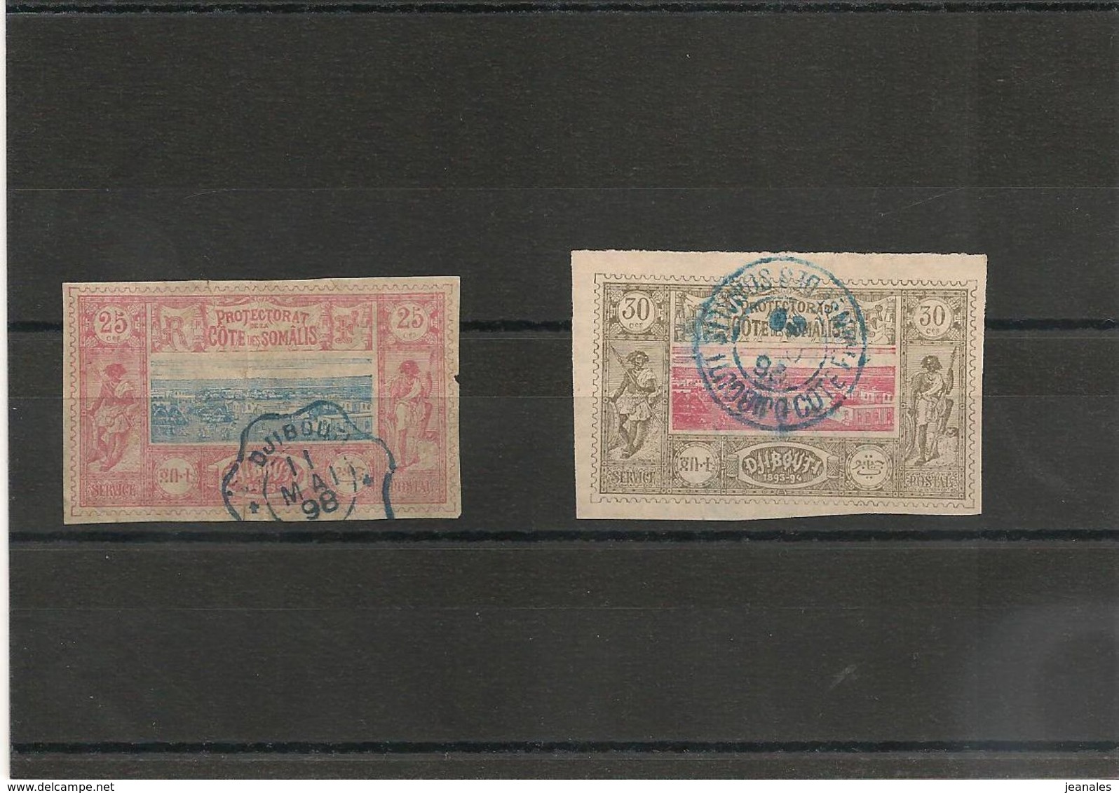 COTE FRANÇAISE DES SOMALIS Année 1894/1900 N° Y/T : 12/13° Côte : 26,00 € - Oblitérés
