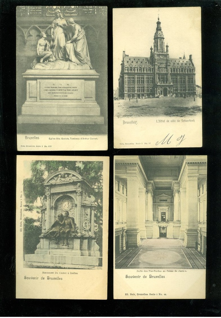 Beau lot de 60 cartes postales de Belgique  Bruxelles Nels serie 1     Lot 60 postkaarten van België  Brussel - 60 scans