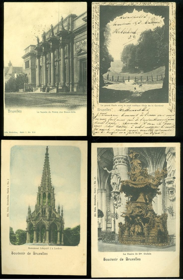 Beau lot de 60 cartes postales de Belgique  Bruxelles Nels serie 1     Lot 60 postkaarten van België  Brussel - 60 scans