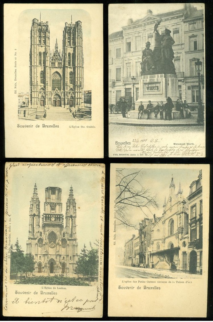 Beau lot de 60 cartes postales de Belgique  Bruxelles Nels serie 1     Lot 60 postkaarten van België  Brussel - 60 scans