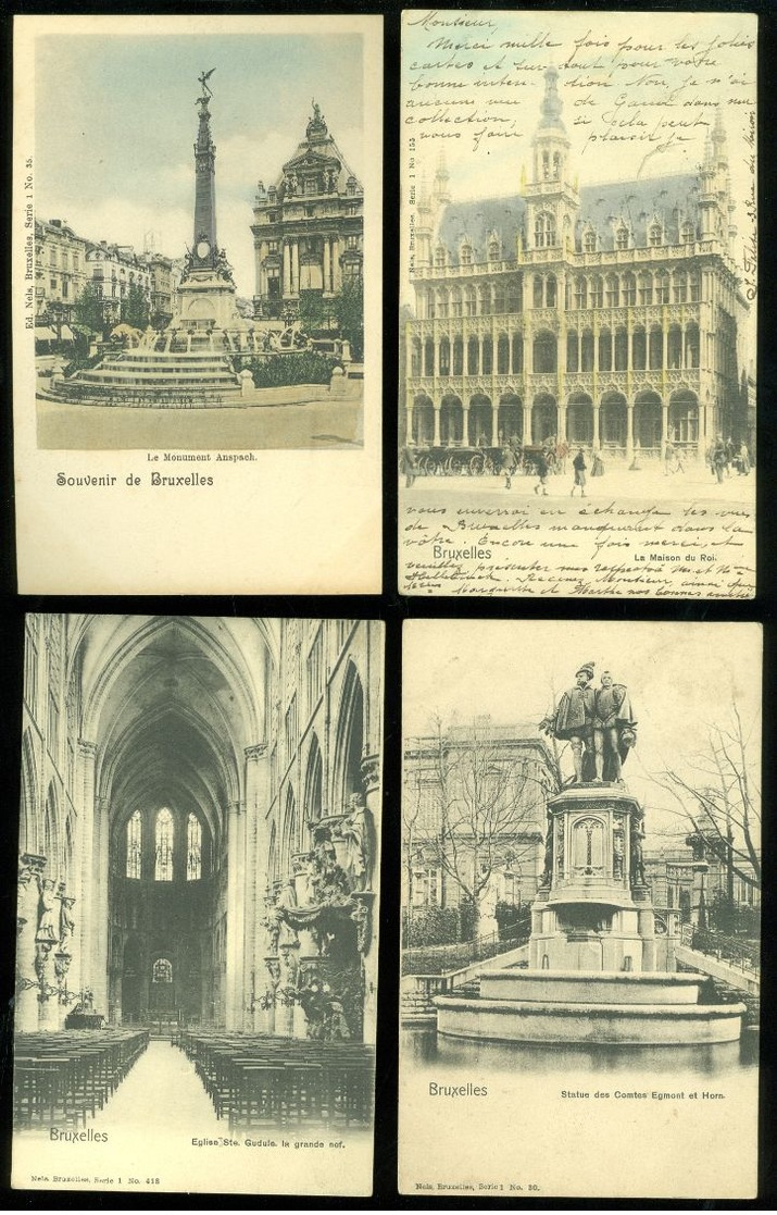 Beau lot de 60 cartes postales de Belgique  Bruxelles Nels serie 1     Lot 60 postkaarten van België  Brussel - 60 scans