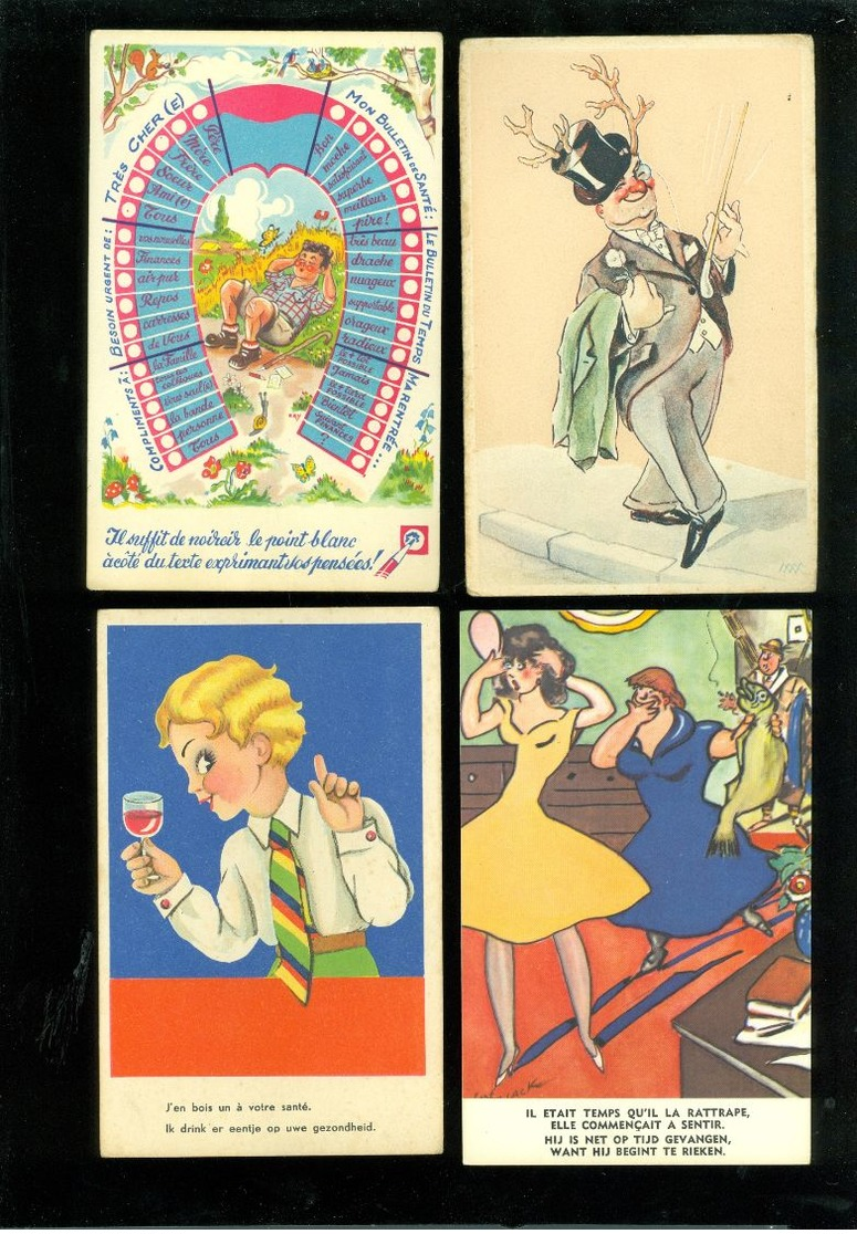 Beau Lot De 60 Cartes Postales De Fantaisie ( + Humor )     Mooi Lot Van 60 Postkaarten Fantasie - 60 Scans - 5 - 99 Cartes