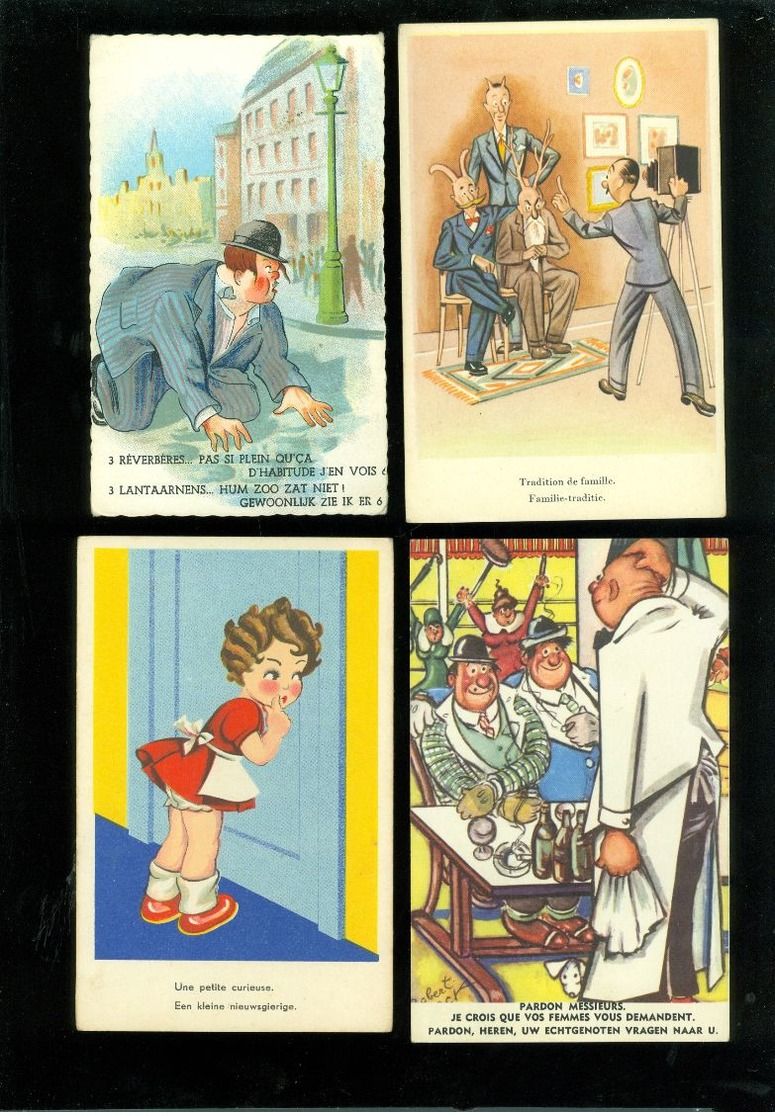 Beau Lot De 60 Cartes Postales De Fantaisie ( + Humor )     Mooi Lot Van 60 Postkaarten Fantasie - 60 Scans - 5 - 99 Cartes