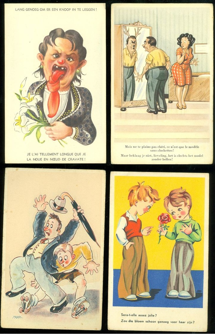 Beau lot de 60 cartes postales de fantaisie ( + humor )     Mooi lot van 60 postkaarten fantasie - 60 scans