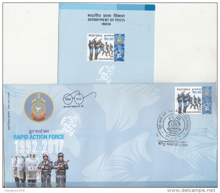 India 2017   Police  Rapid Action Force  KANPUR  FDC #  06683   D  Inde Indien - Police - Gendarmerie