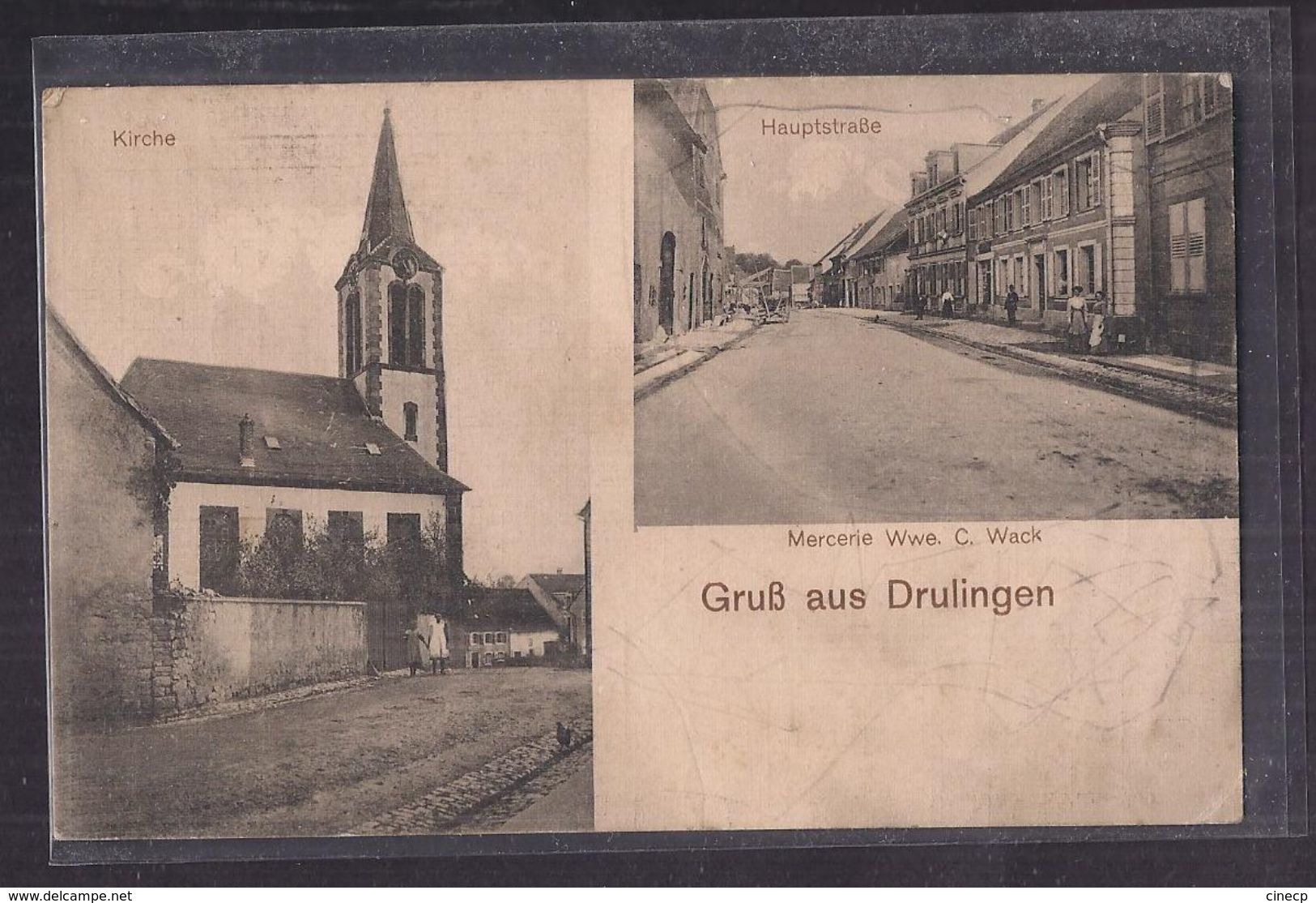 CPA 67 - DRULINGEN - GRUSS AUS DRULINGEN - TB CP 2 Vues Dont Kirche + Hauptstrasse - Jolies Animations - MERCERIE - Drulingen