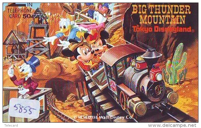 Télécarte Japon 110-52330  - DISNEY DISNEYLAND - THUNDER MOUTAIN TRAIN PICSOU (5855)  Japan Phonecard Telefonkarte - Disney