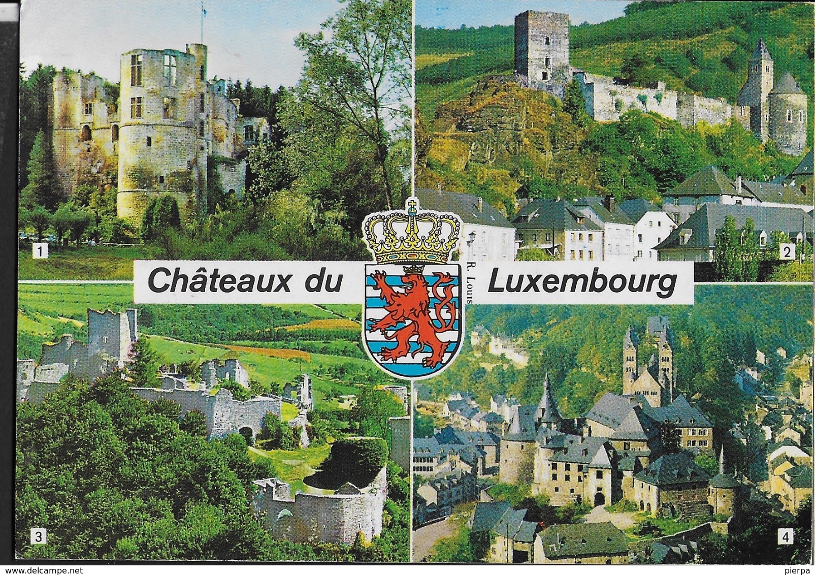 CHATEAUX DU LUXEMBOURG -VIAGGIATA FRANCOBOLLO ASPORTATO - Altri & Non Classificati