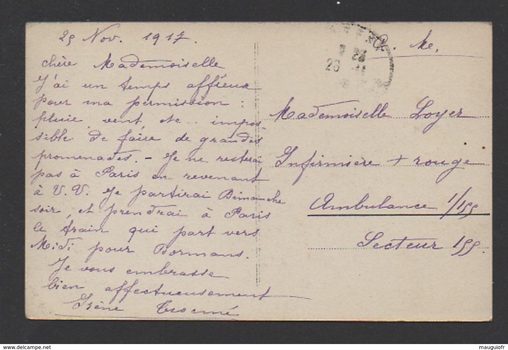 DF / TRANSPORTS / BATEAUX / VOILIERS / PRENANT LE DEUXIÈME RIS À LA GRAND-VOILE / CIRCULÉE EN 1917 - Velieri