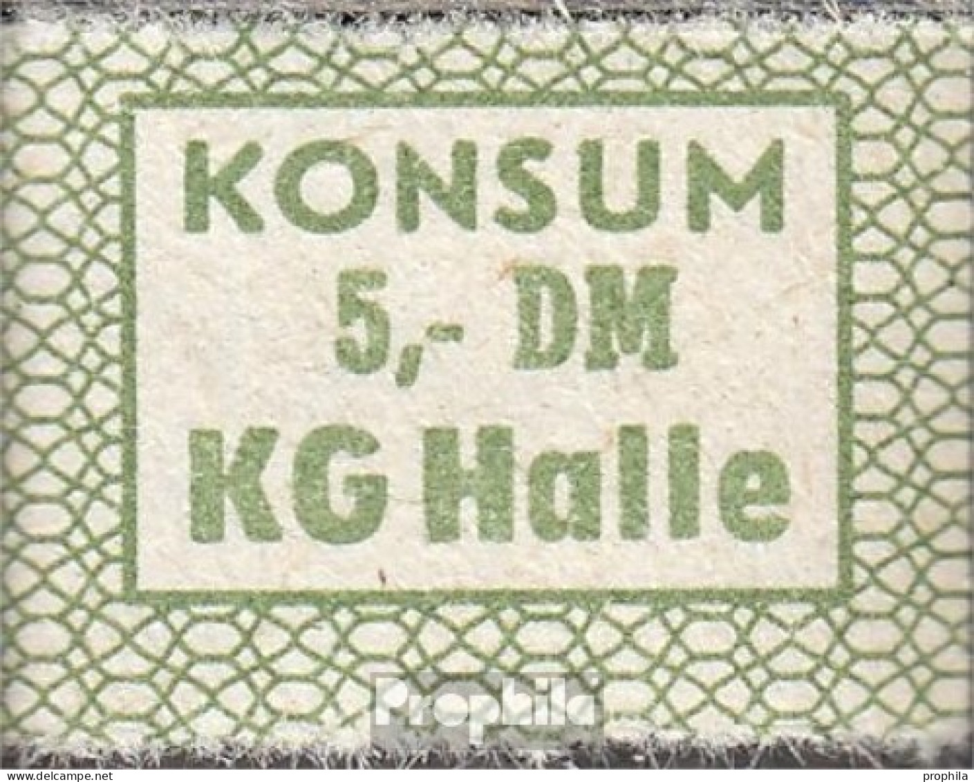 DDR Konsummarke KG Halle Bankfrisch 5 DM - Otros & Sin Clasificación