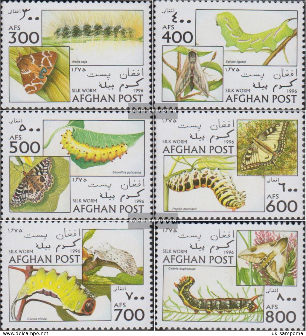 Afghanistan 1688-1693 (complete Issue) Unmounted Mint / Never Hinged 1996 Butterflies And Their Crawler - Afghanistan