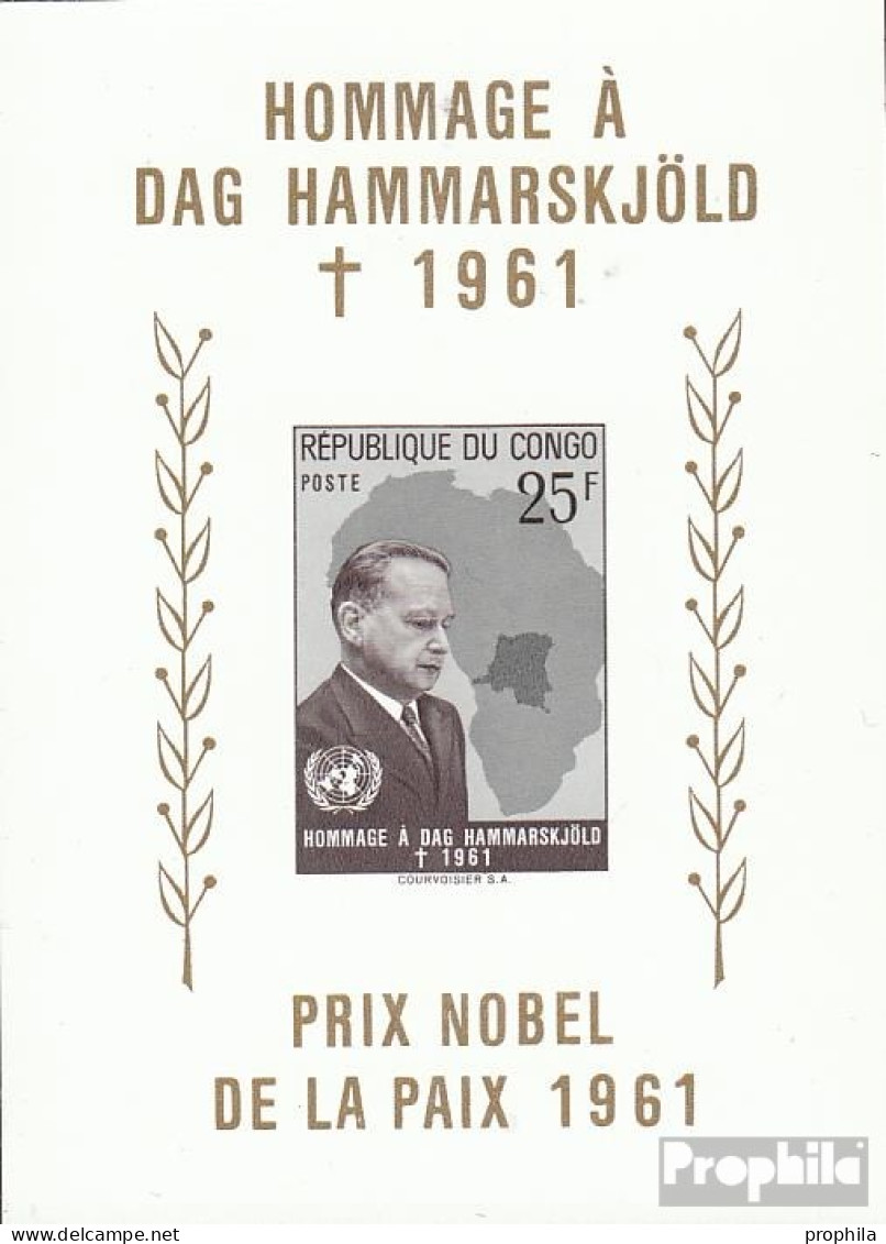 Kongo (Kinshasa) Block1 (kompl.Ausg.) Postfrisch 1962 Dag Hammarskjöld - Blocks & Sheetlets