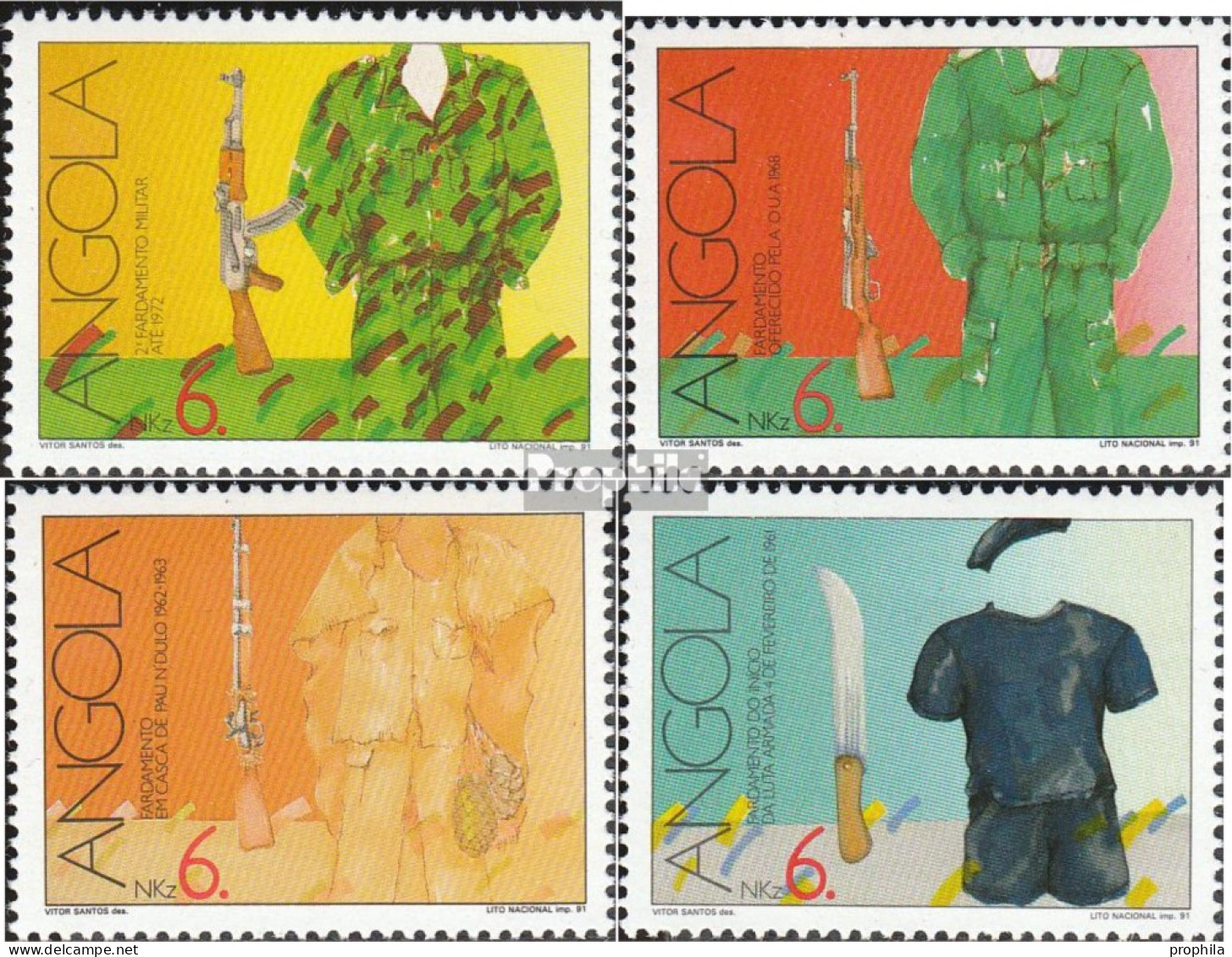 Angola 842A-845A (kompl.Ausg.) Postfrisch 1991 Freiheitskampf - Angola