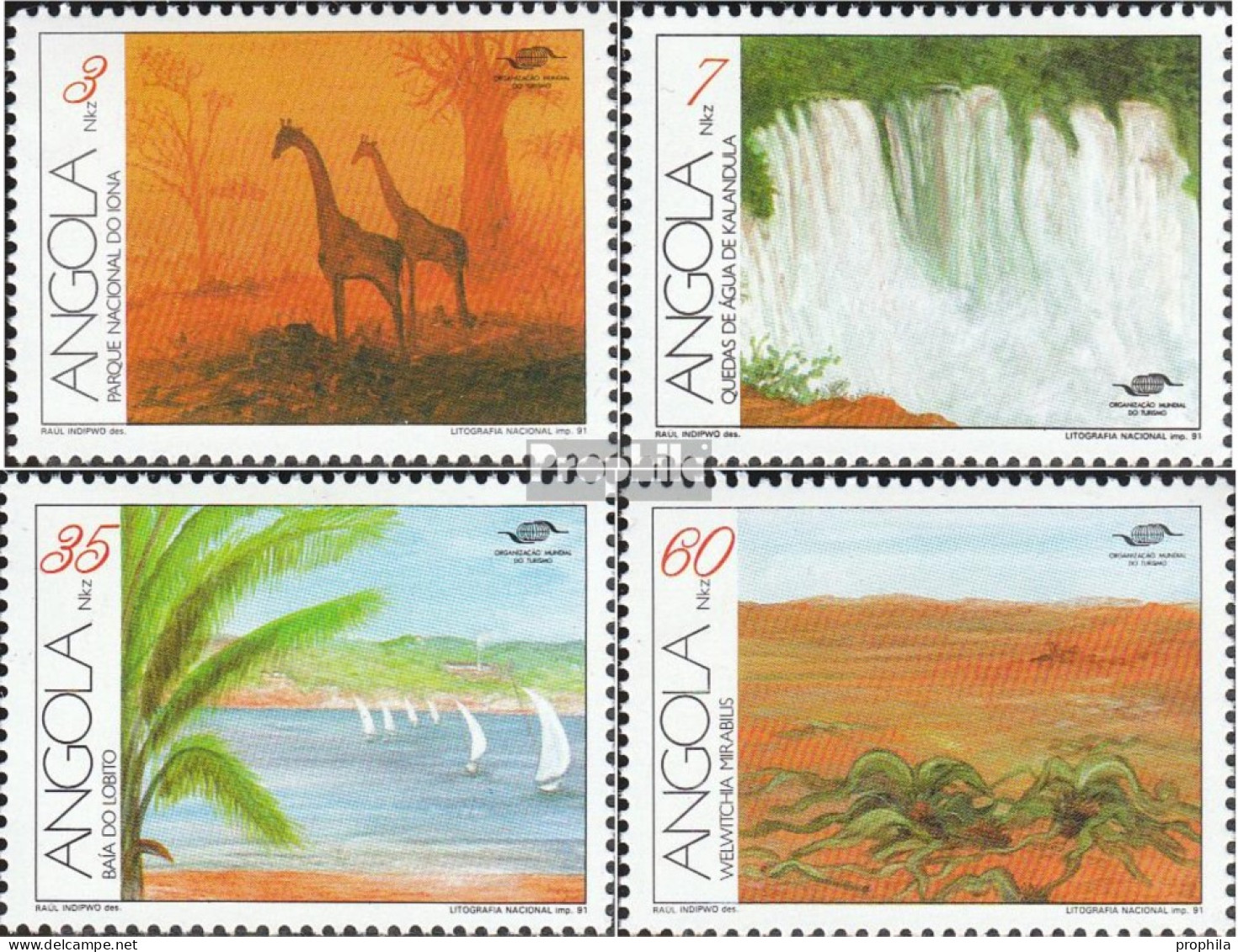 Angola 850-853 (kompl.Ausg.) Postfrisch 1991 Tourismus - Angola