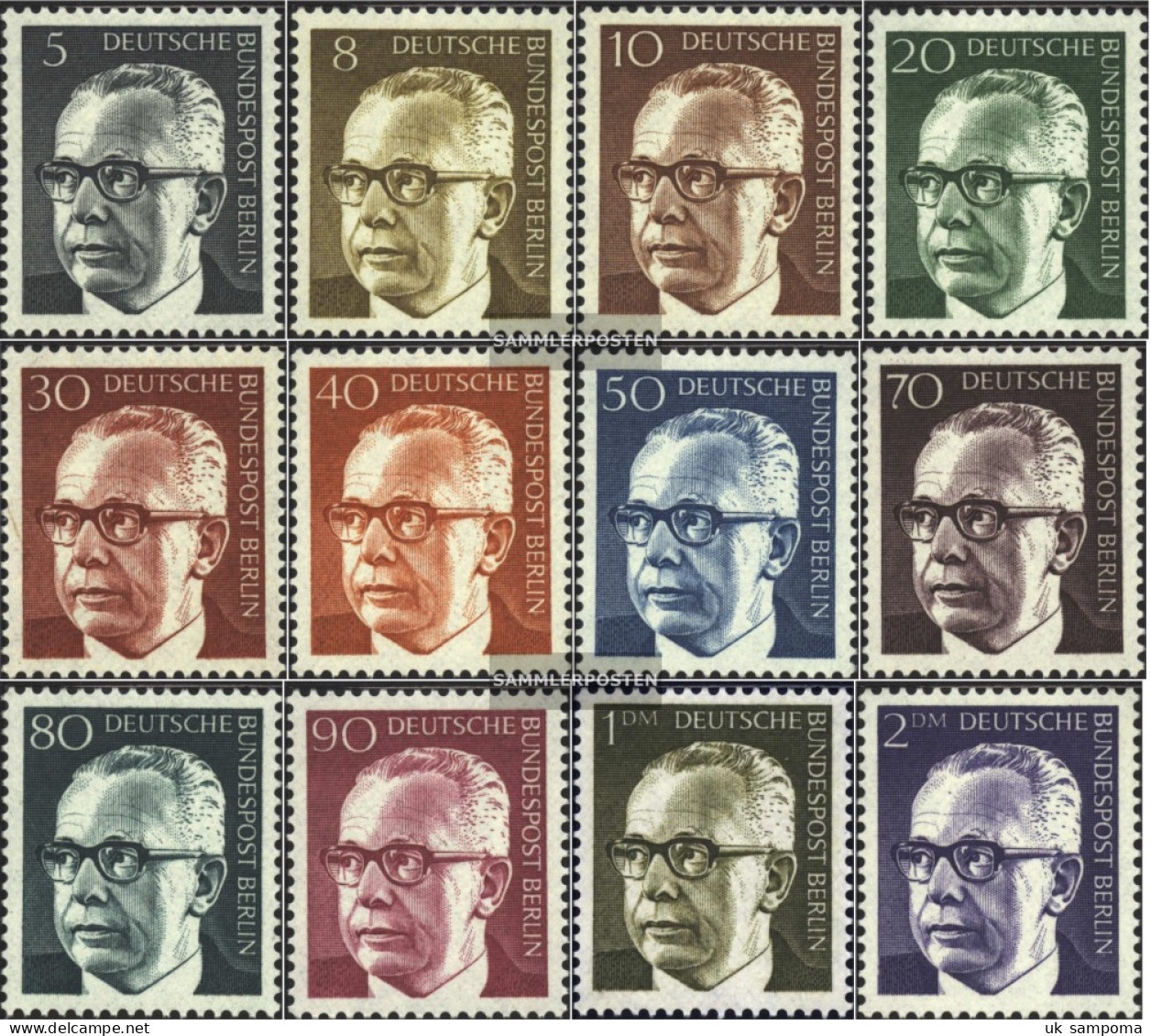 Berlin (West) 359-370 (complete.issue) Unmounted Mint / Never Hinged 1970 Gustav Heinemann - Unused Stamps