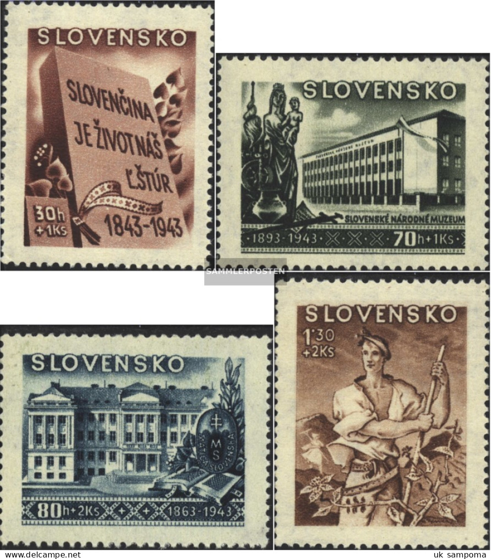 Slovakia 128-131 (complete Issue) Unmounted Mint / Never Hinged 1943 Cultural Fund - Unused Stamps