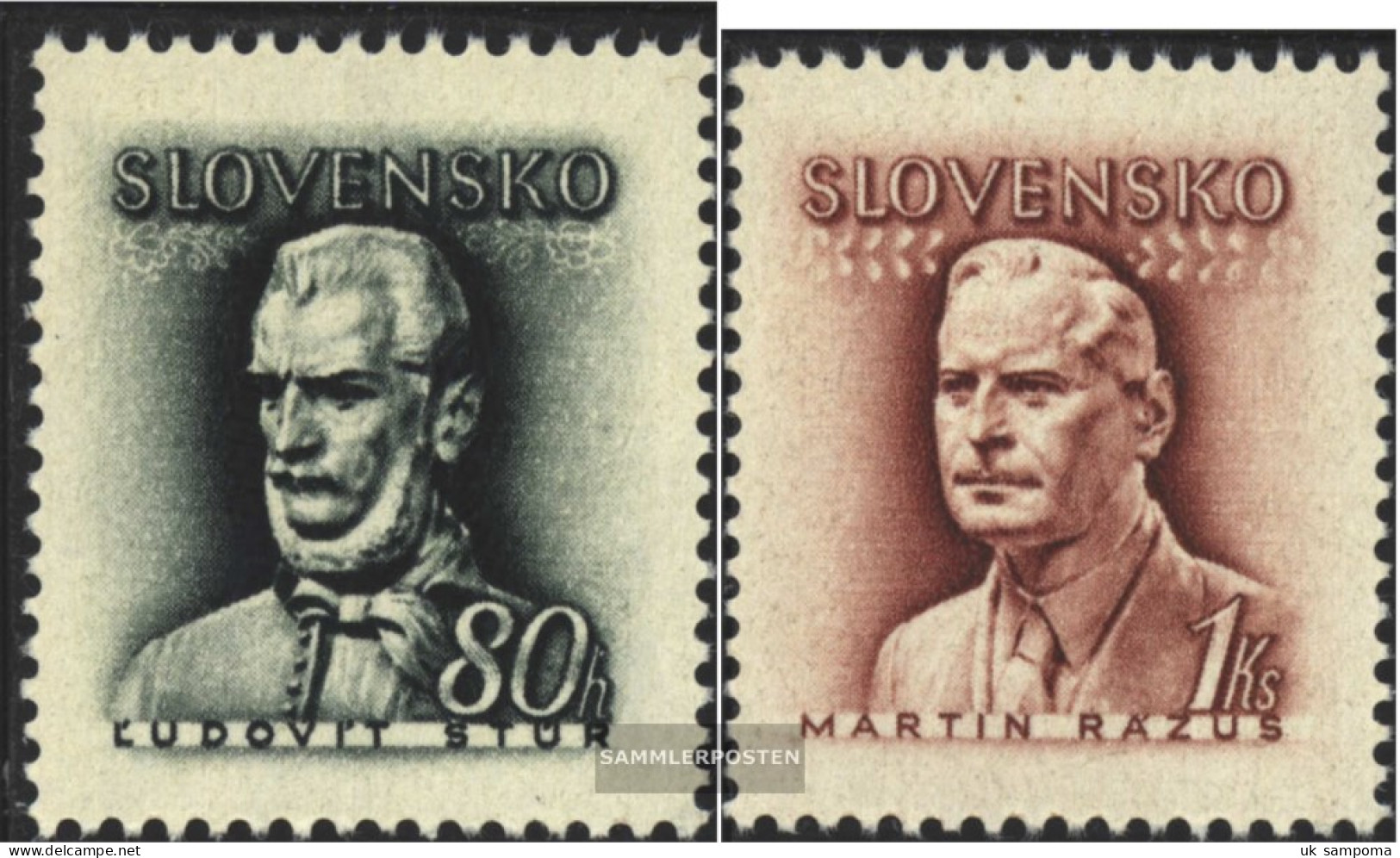 Slovakia 132-133 (complete Issue) Unmounted Mint / Never Hinged 1944 L. Stur And M. Razus - Ungebraucht