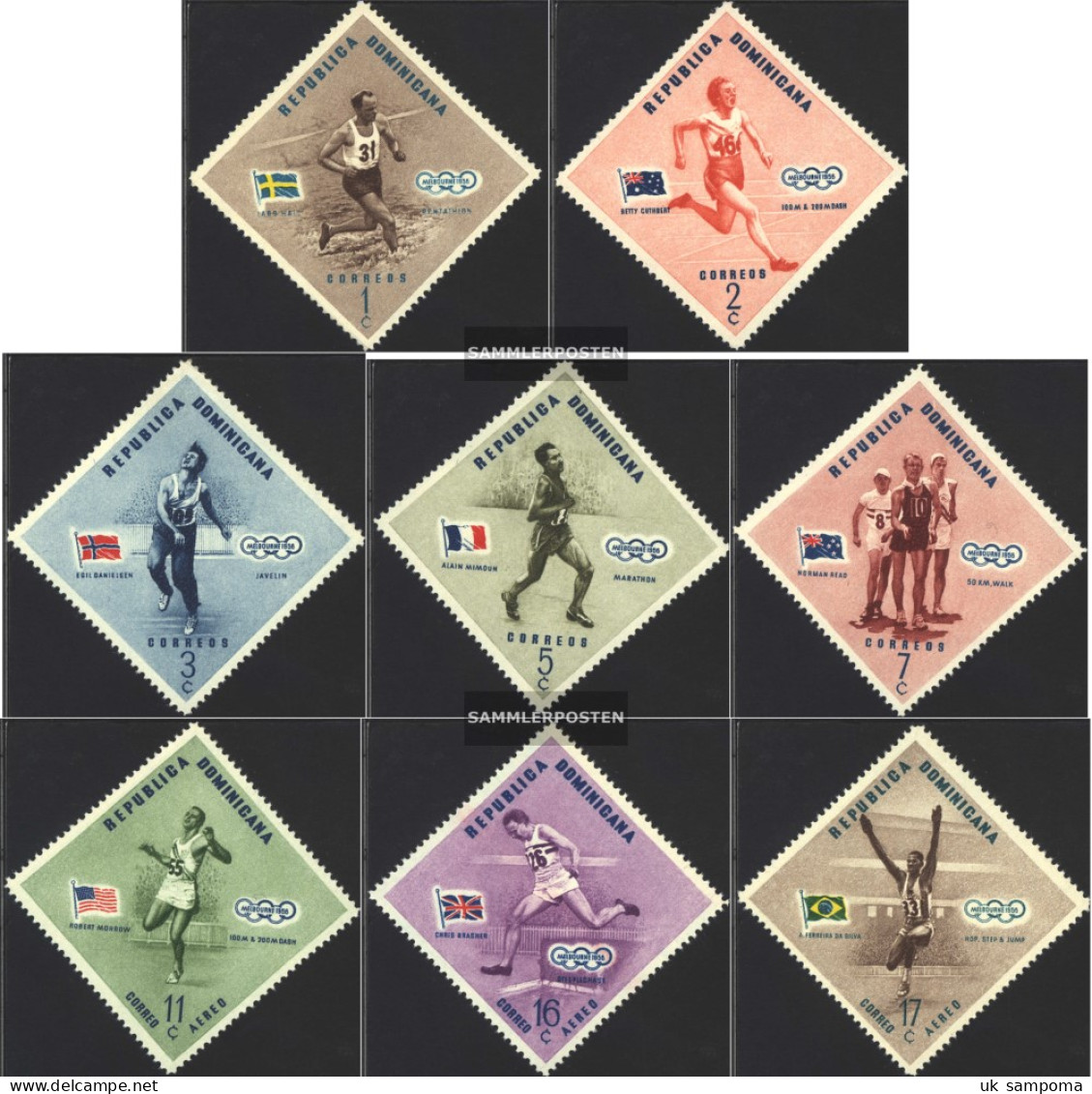 Dominican Republic 585A-592A (complete Issue) Unmounted Mint / Never Hinged 1957 Olympics Summer - Dominican Republic