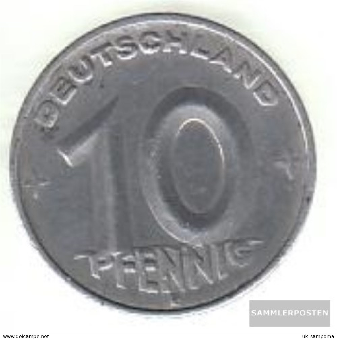 DDR Jägernr: 1503 1950 E Very Fine Aluminum Very Fine 1950 10 Pfennig Later On Gear - 10 Pfennig