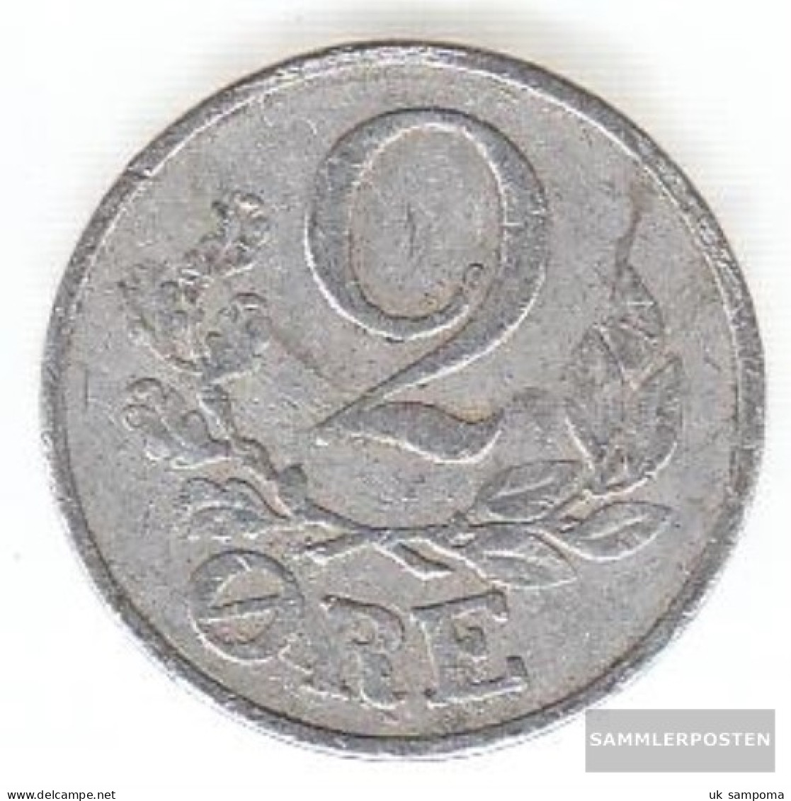 Denmark Km-number. : 833 1941 Very Fine Aluminum Very Fine 1941 2 Öre Gekröntes Monogram - Denmark