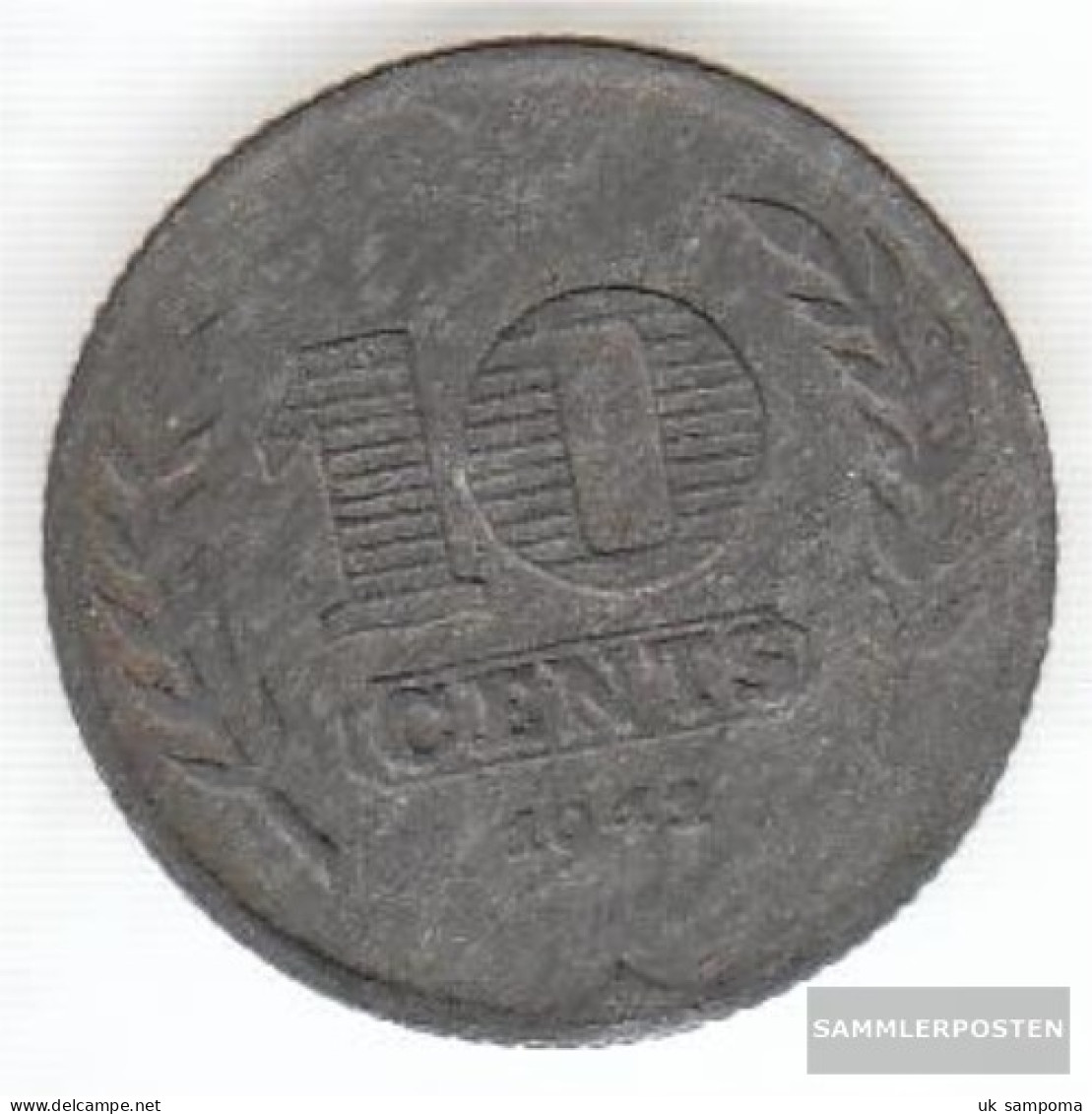 Netherlands Km-number. : 173 1942 Extremely Fine Zinc Extremely Fine 1942 10 Cents Tulips - 10 Cent