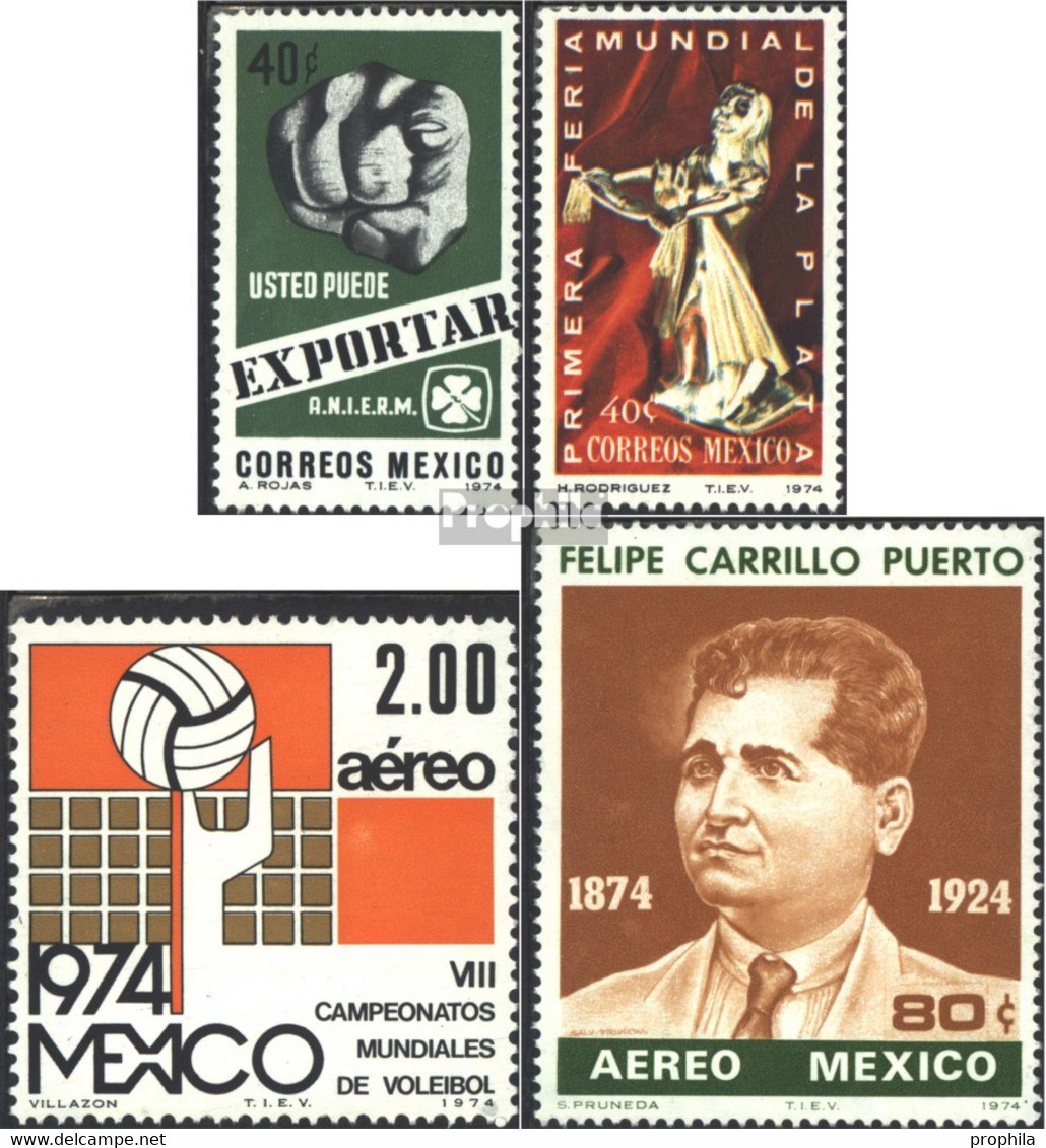 Mexiko 1409,1416,1431,1432 (kompl.Ausg.) Postfrisch 1974 Export, Messe, Volleyball, Puerto - Mexico