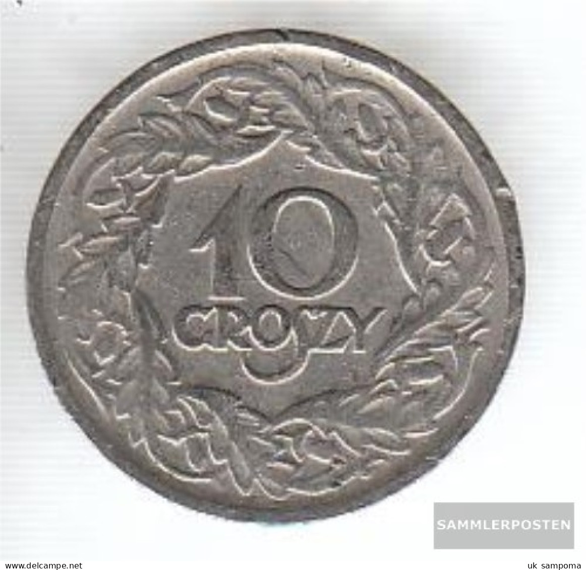 Poland Km-number. : 11 1923 Very Fine Nickel Very Fine 1923 10 Groszy Crowned Adler - Poland