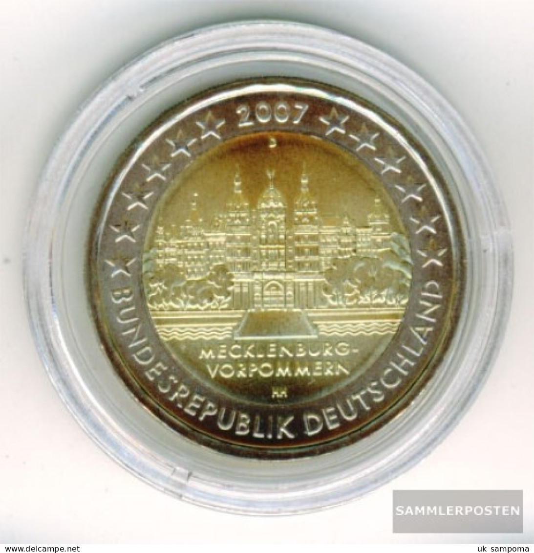 FRD (FR.Germany) Jägernr: 526 2007 D Stgl./unzirkuliert Stgl./unzirkuliert 2007 2 Euro Schweriner Castle - Germany