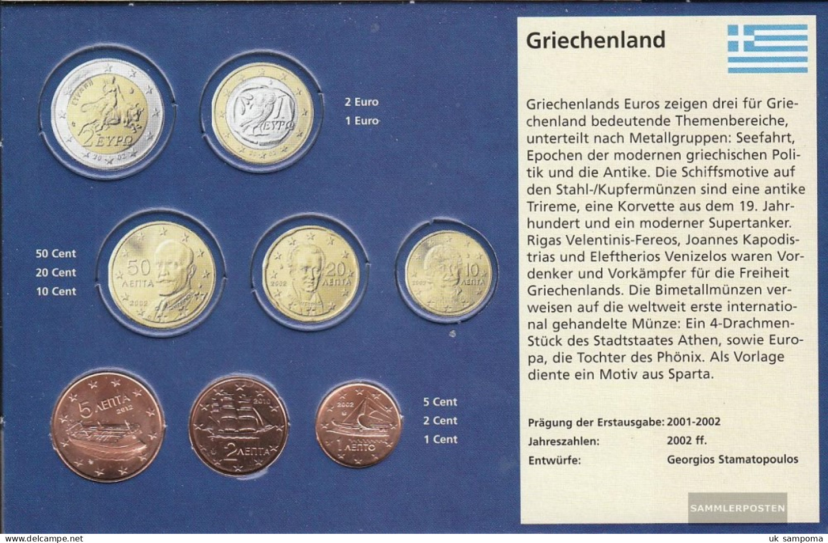 Greece GR1 - 3 Stgl./unzirkuliert Mixed Vintages Stgl./unzirkuliert Ab 2002 Kursmünze 1, 2 And 5 Cent - Greece