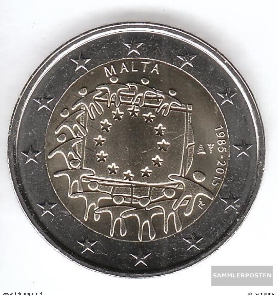 Malta 2015 Stgl./unzirkuliert Reprint: 300.000 Stgl./unzirkuliert 2015 2 Euro 30 Years Europaflagge - Malte