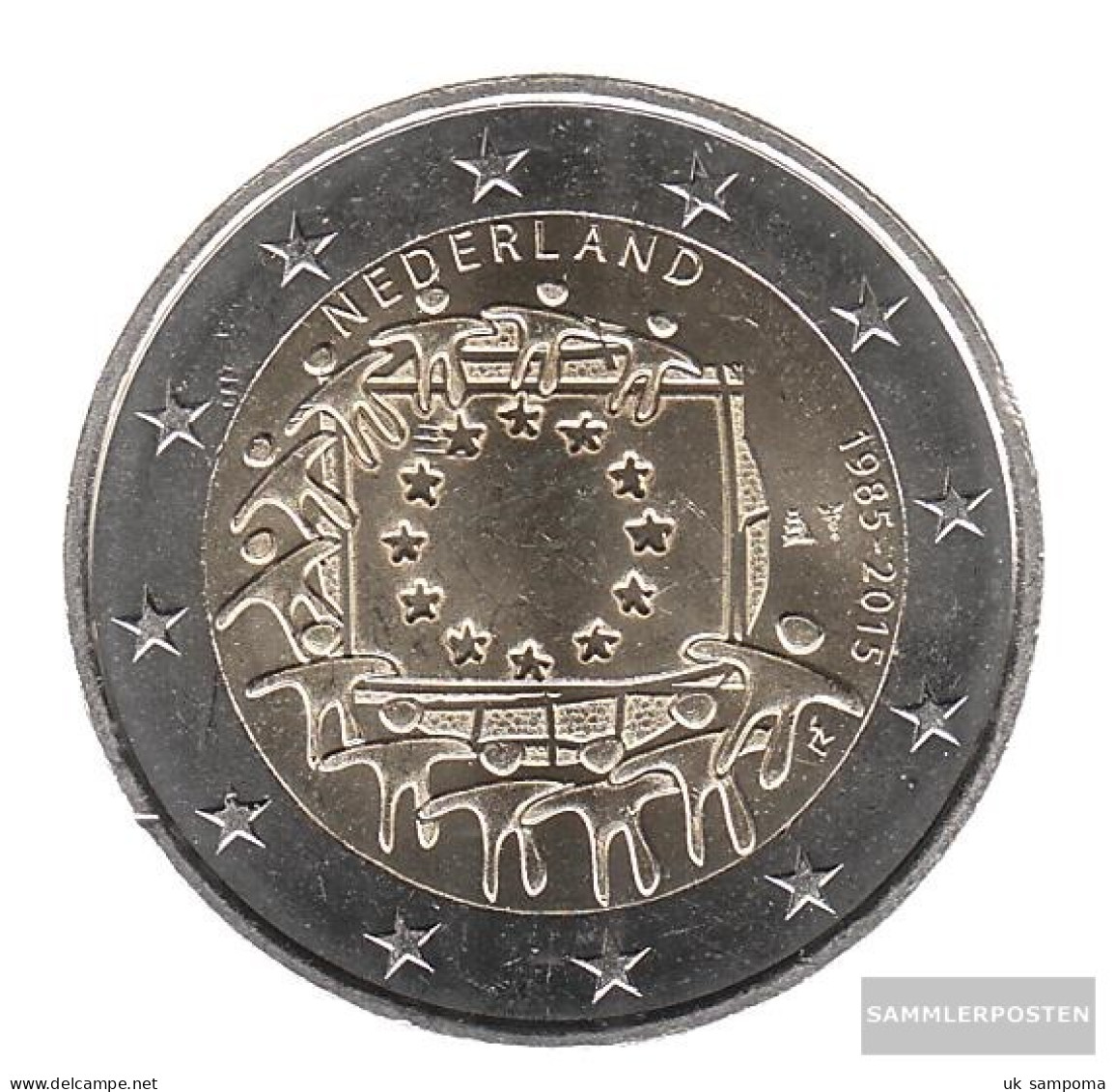 Netherlands 2015 Stgl./unzirkuliert Reprint: 1 Million. Stgl./unzirkuliert 2015 2 Euro 30 Years Europaflagge - Netherlands