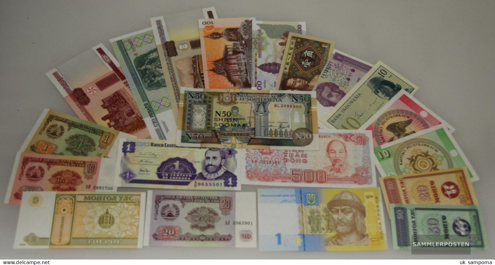 All World 20 Different Bankfrische Banknotes Uncirculated - Andere & Zonder Classificatie