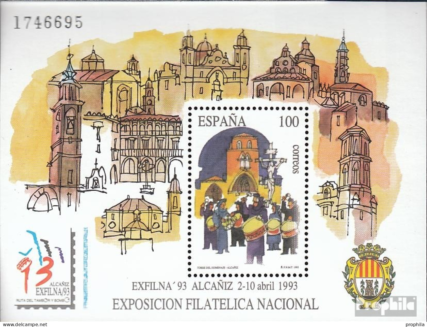 Spanien Block53 (kompl.Ausg.) Postfrisch 1993 Briefmarkenausstellung - Blocs & Hojas