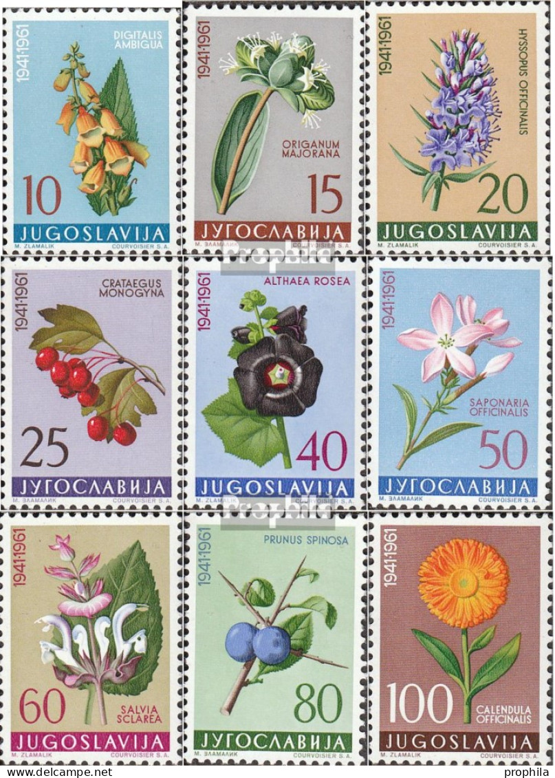 Jugoslawien 943-951 (kompl.Ausg.) Postfrisch 1961 Jugoslawische Flora - Ungebraucht