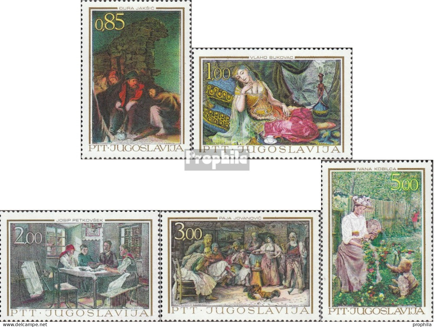 Jugoslawien 1257-1261 (kompl.Ausg.) Postfrisch 1967 Jugoslawische Kunst - Ungebraucht